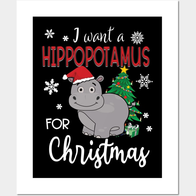 I Want A Hippopotamus For Christmas Wall Art by DigitalCreativeArt